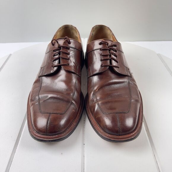 MEZLAN Mens Oxford Brown Leather Split Toe Lace Up Shoes FIORE Size 8.5M - Picture 2 of 7